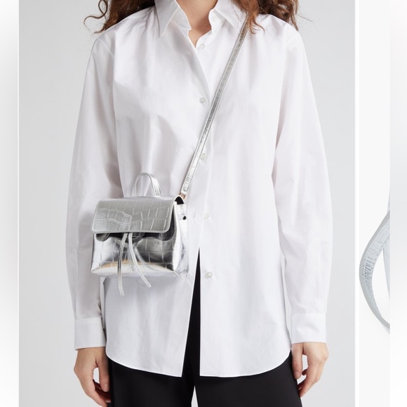 NWT! Mansur Gavriel Mini Soft Lady Croc Embossed Leather Bag. - Picture 3 of 12